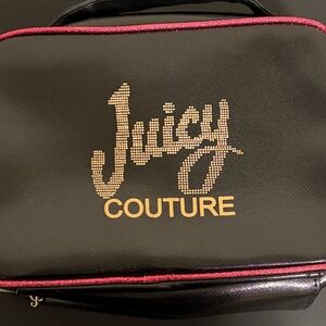Juicy Couture Black Cosmetic Bag with Pink Trim